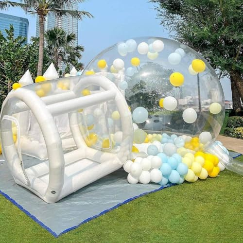 Casa de Burbujas Inflable de 3 m, Tienda de campaña Inflable Transparente de TPU con soplador y Bomba, PVC de Grado Comercial para Exteriores, Fiestas, Bodas, cumpleaños y centros comerciales