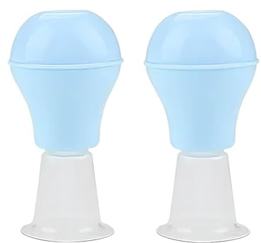 2Pcs Blue Silicone Nipple Corrector for Women,Breastfeeding Aid for Inverted/Flat Nipples,Postpartum Nursing Care, Gentle Suction Enhancer and Health Accessories