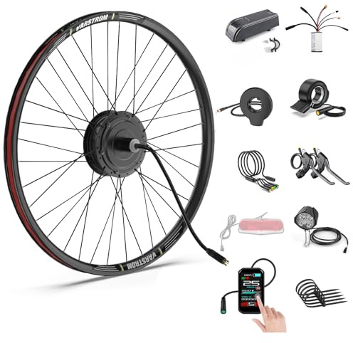 BAFANG Kit De Conversion Vélo Électrique 48V 500W, Moteur Moyeu Arrière sans Balais avec Écran Tactile VD18MT, Compatible Roues 26 Pouces pour Vélos Urbains Et VTT