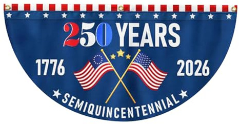 Drapeau patriotique, 45 x 90 cm, panneau de célébration 250 ans, rouge, blanc et bleu, 4 juillet, jour commémoratif, semiquincentenaire, festivals, décoration de jardin