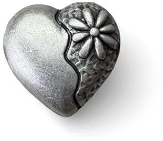 Uppsättning av 10 metallknappar hjärta 17 mm kostymknapp blomma silverfärgade ögleknappar