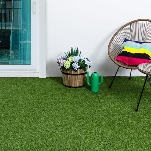 Steffensmeier Kunstrasen Springfield | Sonnenstunden: 15.000 | 18 mm | Outdoor |Balkon, Garten | Meterware Grün, Größe: 200x300 cm