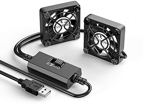 ELUTENG 2 in 1 USB Lüfter 40mm 5V, Doppel Mini USB Ventilator PC Lüfter 40mm Klein US B Computer Lü fter mit 3 Einstellbare Geschwindigkeiten für PS4/Laptop/TV Box/AV Schrank/Router