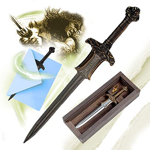 Conan El Bárbaro - Espada Atlantean, abrecartas, 16,5 cm de largo, espada de metal, regalo y merchandising para el hogar y la oficina