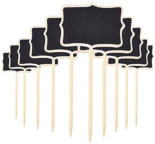 Mini Lavagna in Legno Etichette per Piante Message Lavagna Nera Giardino Fiori Piante Vaso Decoro Tags casa di Matrimonio Parti Titolare Etichetta 10 PCS