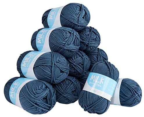 ilauke Lot de 12 Pelotes de Laine Très Doux,5-Ply 100m Fils à Tricoter Anti-boulochage pour les Vêtements de Bébé,Parfait Couleur Unie Laine pour les Débutants ou Amateurs