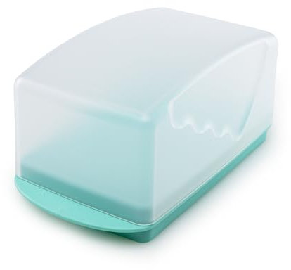 TUPPERWARE Junge Welle Butterdose weiß mint Butterdose (inkl. Hängelöffel)