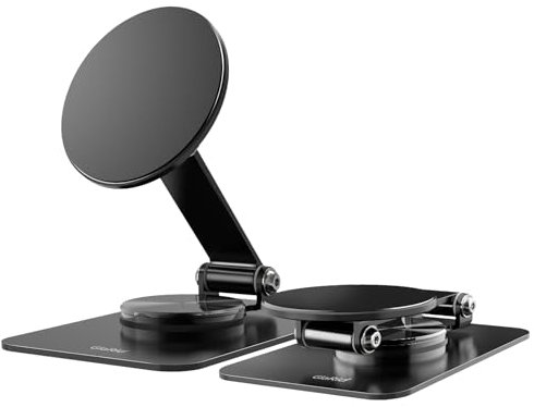 GlaRid Magnetischer Handy Ständer für MagSafe Handyhalterung Faltbarer iPhone Ständer Tisch Handyhalter 360° Drehung mit Metallringe kompatibel mit iPhone 15 14 13 12 Pro Max und Hülle (75mm)