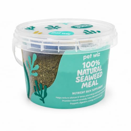 pet wiz 100% Natural Seaweed Meal for Dogs – Natural Plaque & Tartar Remover, Freshens Bad Breath & Promotes Healthy Gums – Supports Digestion & Overall Health – Made in UK (250g)