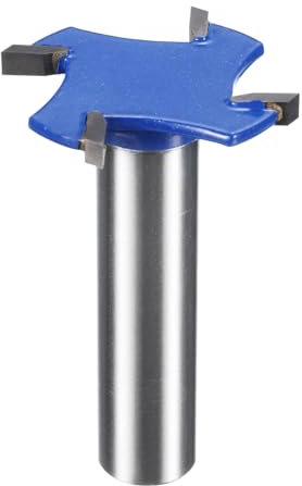 sourcing map T Slot Cutter Rabbet Router Bit 15/32 (12mm) Shank 1-3/8 (35mm) x 1/8 (3mm) 4 Wing Carbide Slotting Cutter Rabbeting Slab Flattening Router Bits for Wood