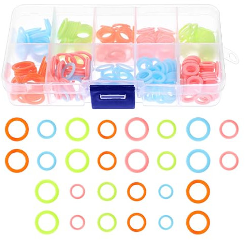 180 Stück Farbige Maschenmarkierer Ringe (Groß/Mittel/Klein) Maschenringe mit Kunststoffgehäuse Stricken Häkeln Verriegelung Gegenstichnadel Clips Strickzubehör für selbstgemachtes Kunsthandwerk