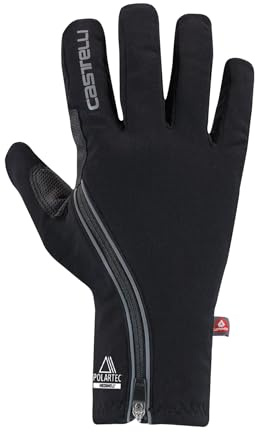 Castelli Herren Espresso 2 Handschuh, Rennradhandschuh, wasserdicht & winddicht, atmungsaktiv, Winter-Fahrradhandschuh, Touchscreen-kompatibel - Schwarz - Medium