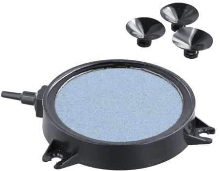 Duronge Aquarium Luftstein, 10 cm Air Stone Disc mit 3 Starke Saugnäpfe, Nano Sprudelstein für Aquarium, Luftstein Disc, für Luftpumpen Fischbecken Eimer