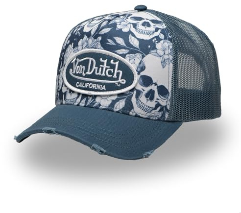 Von Dutch Gorras de Hombre y Mujer, Trucker Print, Azul 02