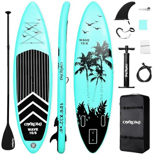 Inflatable Stand Up Paddle Board 10'6/326,SUP Surfboard for All Skill Levels Paddleboards with oar/Pump/Backpack/FootRope/Tail Fin/Waterproof Bag/Repair Kit