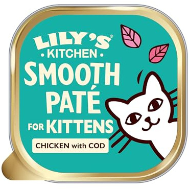 Lily's Kitchen Made with Natural Ingredients Smooth Paté Chicken with Cod Kitten Food Trays 19 x 85g