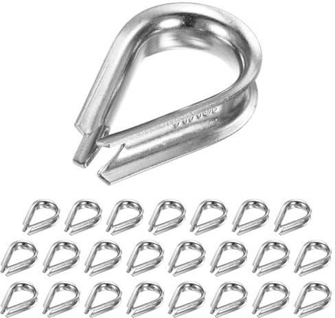 M METERXITY Wire Rope Thimbles M10 Stainless Steel 10mm Rope Thimble 24Pcs | Rigging for Diameter Cable Rigging/Sailing/Clothesline, Wire Cable Protection