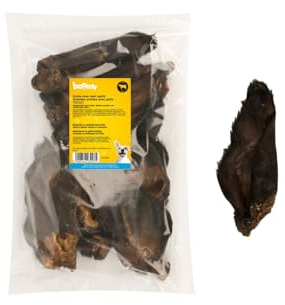 Boomy - Grandi orecchie di manzo con pelo, snack naturali per cani allergici, snack masticabili salutari, confezione da 10