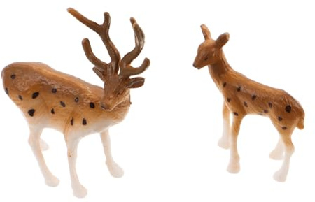 Toyvian 20 Pièces Figurine de Cerf Artificiel Petite Statue de Renne Miniature de Faon Décorations de Noël Figurines de Rennes Miniatures Jouets de Cerfs de Noël