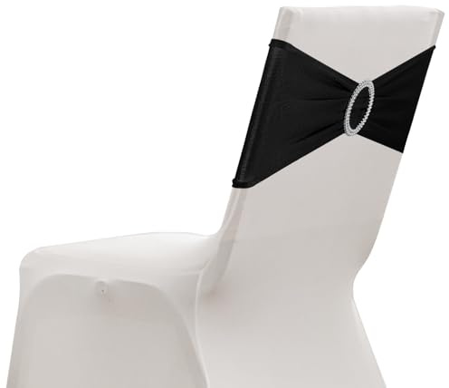 sourcing map Paquete de 20 bandas elásticas para silla, banda elástica para silla con hebilla deslizante, lazos elásticos universales para bodas, fiestas, ceremonias, eventos, decoración de eventos