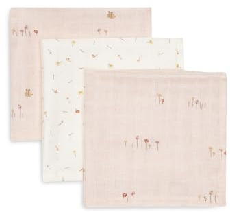 Jollein Mulltücher Baby – Pretty Picnic – 31x31cm – 3er Pack – 100% Baumwolle – Spucktücher Baby – OEKO-TEX Zertifiziert