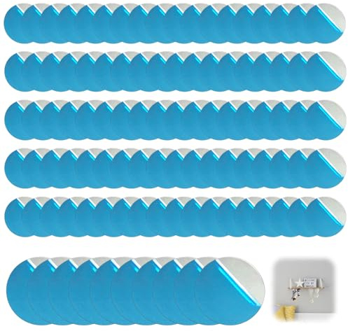 Placas metálicas Autoadhesivas 100 por 20 mm de diámetro, 0,3 mm de Grosor, Fuertes Placas magnéticas Autoadhesivas, Almohadillas Adhesivas magnéticas compatibles con Estante, Delgadas e