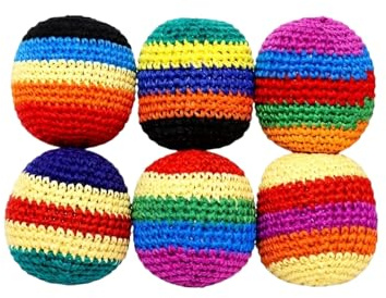 Générique Balle de Jonglage Sac Crochet Tricot Hacky Sack Balles pour la Pratique du Hacky Sack ou Jonglage (Lot de 6)