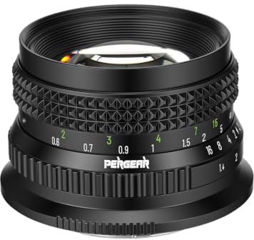 PERGEAR 50 mm F1.4 helformatobjektiv med manuellt fokus för L Mount-kameror (svart