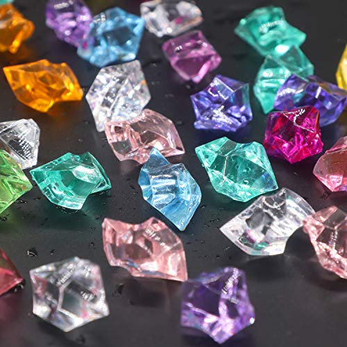 Soleebee 180 Stück Glitzernde Bunte Deko EIS Diamanten Acrylsteine Eiskristall Acrylschmuck Dekoration für Hochzeit, Party, Vasenfüller, Geburtstag, Edelsteine Schatz Piratenparty