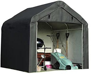 Garden Gear Heavy Duty Portable Shed/Garage for Storage, Galvanised Steel Frame, Extra Strong Waterproof Weatherproof Triple Layer Woven Polyethylene Cover with Apex Roof (8X12 Foot)