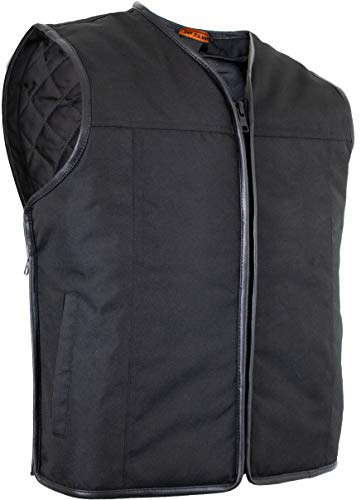 MDM Bikerväst MC Västs Herr Lättvikt – Vind­tät och Vattenavvisande Textil – Biker Stil, Ärmlös Motorcykelväst (DE/NL/SE/PL, Alfa, 5XL, Regelbunden, Regelbunden, Svart)