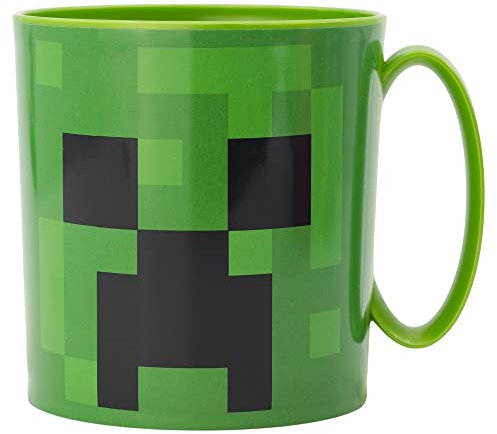 TASSE EN PLASTIQUE DE 390 ML SANS BPA, PASSANT AU MICRO-ONDES | MINECRAFT CREEPER GREEN
