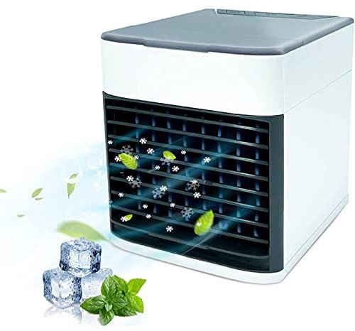 VVLXRIC Rinfrescatore Ad Acqua, Facile da Pulire Mini Cooler, 3 velocità Regolabili Aria Condizionata Mobile, per Casa, Ufficio, Camera da Letto, Cucina