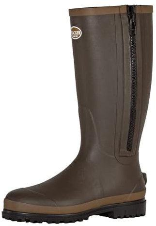 TRACKER Neopren Gummistiefel, Jagdstiefel Winter, thermo gefüttert, für Herren & Damen, mit Reißverschluss, wasserdicht, Größe 45