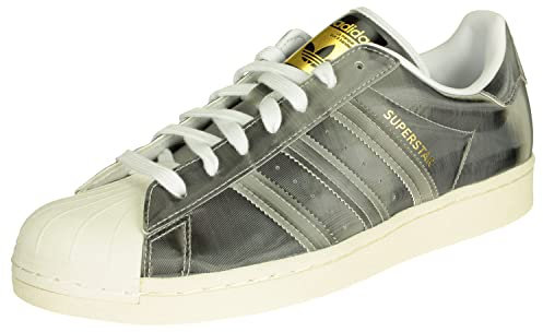 adidas Superstar Herren-Sneaker aus Kunstleder, lässig, modisch, Weiß/Core Black/Silver Metallic, 8