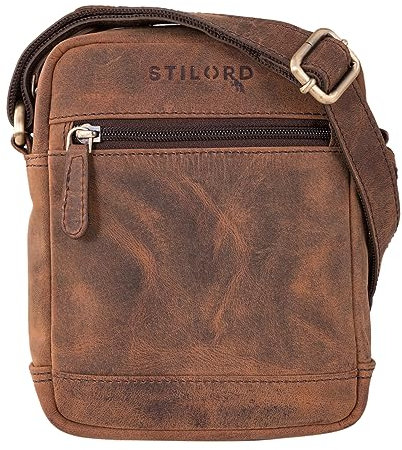 STILORD 'Björn' Kleine Herren Tasche aus Echtleder Umhängetasche für Männer Moderne Crossbody Bag für Freizeit Festival City Vintage Taschen aus Leder, Farbe:colorado - braun