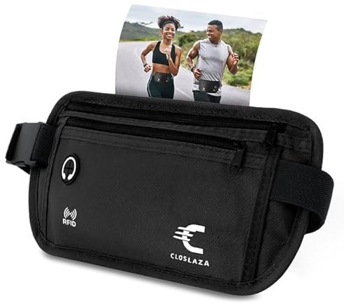 Die Bauchtasche zum Reisen - Bauchtasche für Herren mit RFID Schutz EXTRA FLACH Bauchtasche Hüfttasche Reisebauchtasche unter Kleidung Tragbar