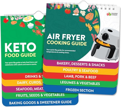 Lot de 2 aimants pour friteuse à air et Livre de Cuisine cétogène (17,8 x 15,2 cm) – Accessoires pour friteuse à air et Livre de Recettes de Plan de Repas cétogène – Accessoires de Cuisine Airfryer