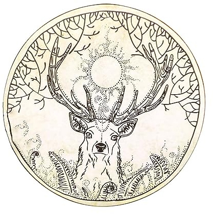 Shamanic Drum,Handmade Shaman Drum With Drum Stick,Spiritual Rain Drum,Sound Healer Chakra Drum,For Spiritual Music,Reflection,Meditation,Home Decor (Shaman Drum Deer)