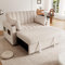 ZYLOYAL10 Modernes Multifunktionssofa, Schlafsofa, Schlafcouch mit Schlaffunktion, Doppelsofa mit Verstellbarer Rückenlehne, mit Getränkehalter und Kissen, geeignet für Wohnzimmer (Beige)