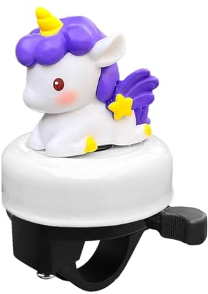 GXGM Cloche de vélo Poney Magique, Cloche de vélo pour enfants, Cloche de vélo avec motif animal, adaptée aux vélos de filles et garçons, son fort et clair (Violet)