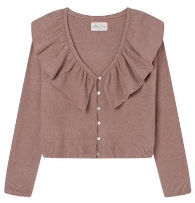Springfield Ruffled Cardigan with Front Buttons, Orange, M para Mujer