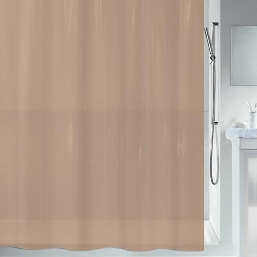Spirella - Cortina de Ducha Bio de PEVA - Impermeable y Resistente al Moho - 180 x 200 cm - Capuchino - Diseño Moderno para baño - Ojales Reforzados