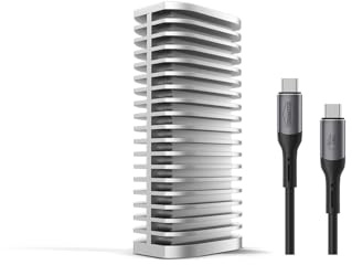 TERRAMASTER D1 SSD Pro M.2 NVMe-Gehäuse (80 Gbit/s, bis 7061 MB/s) - Vollaluminium mit Effizienter Kühlung, Geräuschlos - Kompatibel mit USB 4, Thunderbolt 5/4/3 (ohne Festplatte)