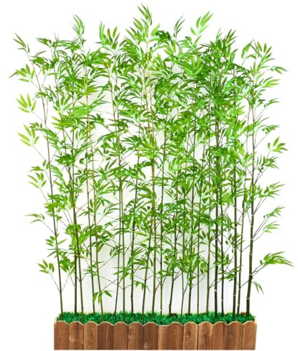 DECOMELODY Lot de 50 Feuilles de Bambou Artificielles Vert Clair, Tiges de Bambou Simulées Décoratives, Branches Artificielles pour Décoration Intérieure Maison Bureau Fête