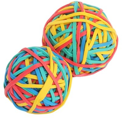 UOCAI 2-pack gummiband för hemmet, gummiband, gummiband, gummiband, återanvändbara, elastiska gummiband för kontor, skola, hem, återanvändbar, 100 g + 150 g, 4 färger, cirka 250 st