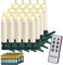 Deuba® Christbaumkerzen LED Kabellos 20er Set mit Batterie Timer Fernbedienung Echtwachs Optik Lichterkette Weihnachten Flackernd Warmweiß Tannenbaum