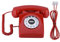 Garsent Retro Telefon mit Wählscheibe, Vintage Schnurgebundenes Telefon Nummern Speicher Nostalgie Tischtelefon für Zuhause Büro(Rot)
