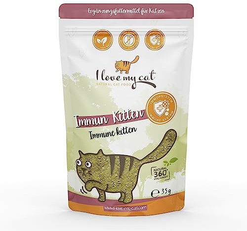 I Love My cat Immun Kitten Pulver - Ergänzungsfuttermittel für Kitten mit Brennnessel, Hagebutte und Insektenprotein – 35 g