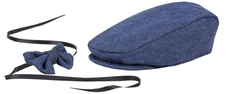 Berretto e papillon per neonato, modello Newsboy, set Gatsby Cap Pageboy, cappello da golf (blu navy (6)), Multicolore